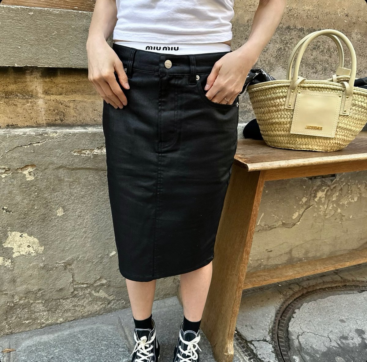 ok.soon×piccadilly COATING DENIM MIDDLE SKIRT | ok.soon×piccadilly COATING DENIM MIDDLE SKIRT |