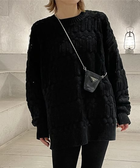 クロシェットニットblack