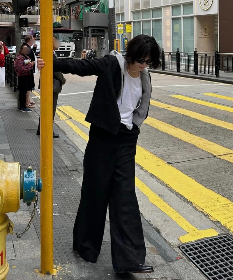 monotone tweed wide pants | ok.soon