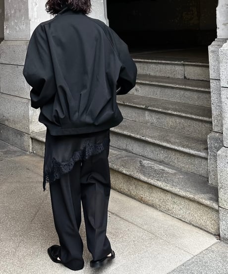 stand collar zip up blouson