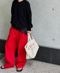1tuck casual slacks red