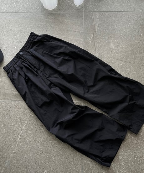 nylon wide pants black