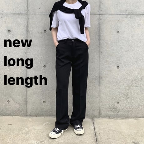 long length straight slacks (black)