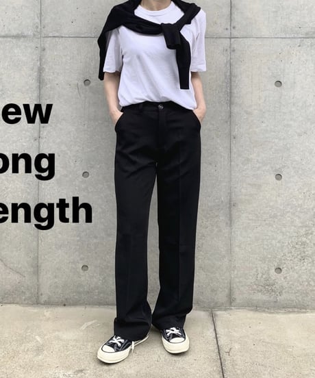long length straight slacks (black)