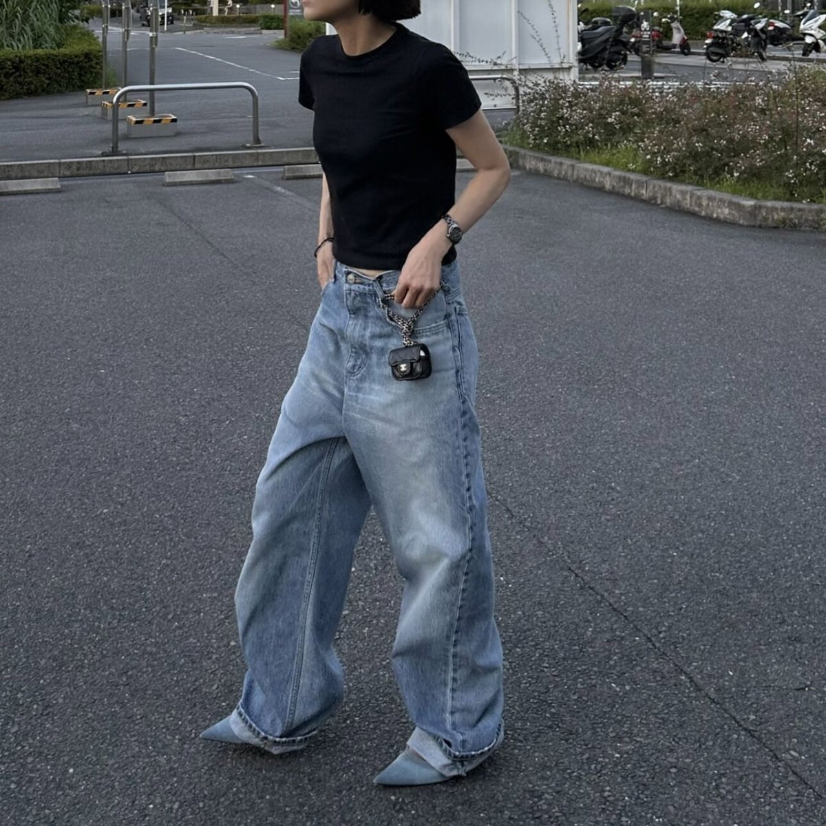 最高級 オクスン ブルー denim wide original soon ok パンツ - www