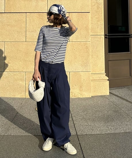 wide slacks navy