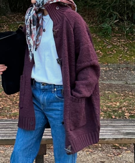 toggle button knit cardigan