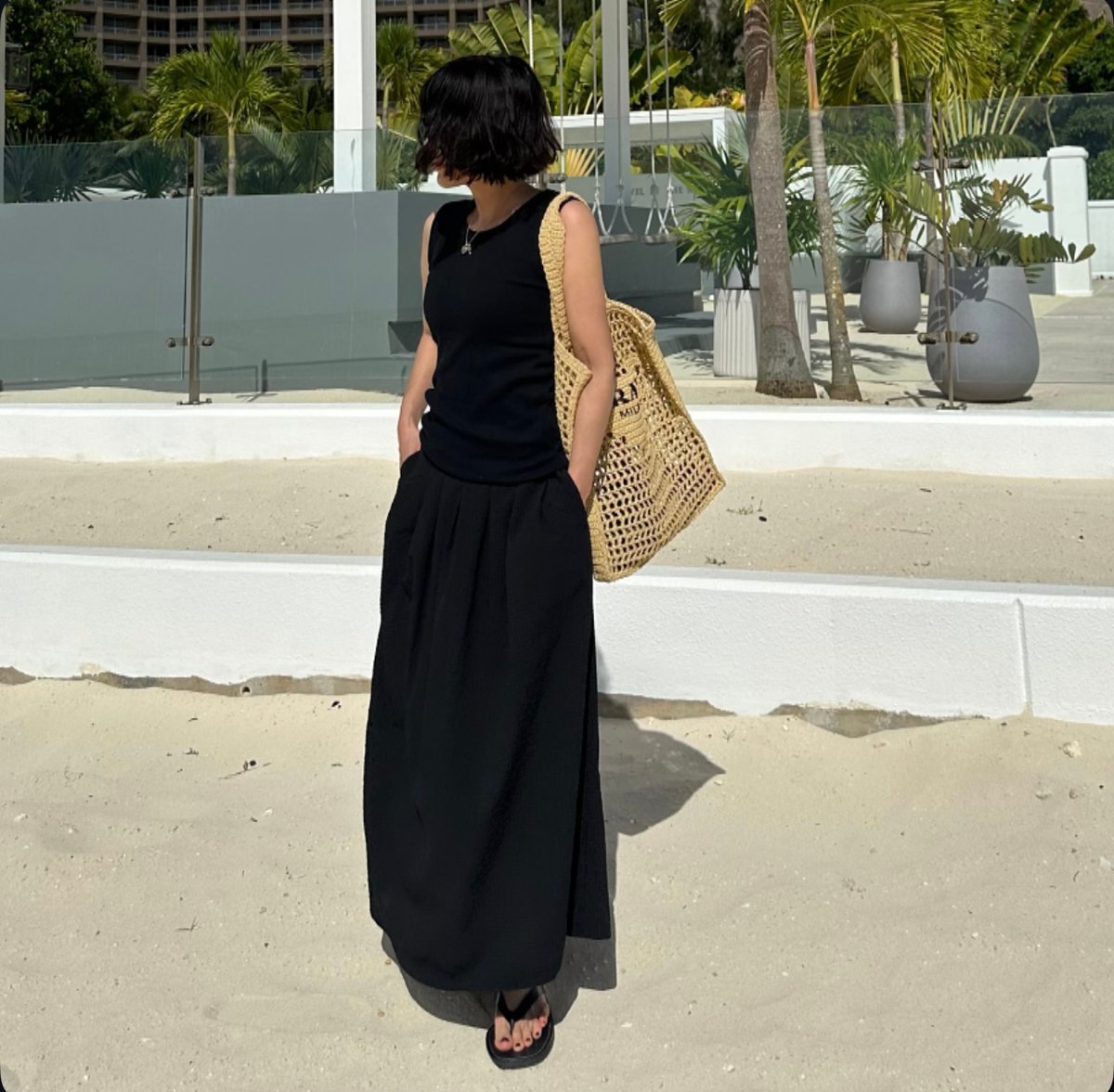 gingham check long skirt | ok.soon