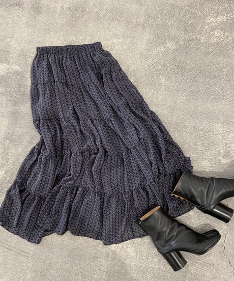 シフォンティアードロングスカート