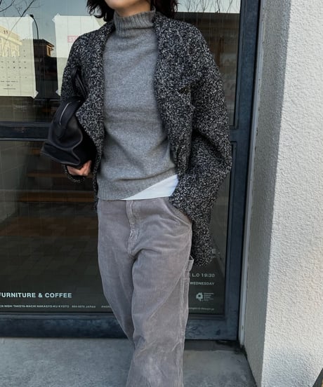 wool tweed half coat