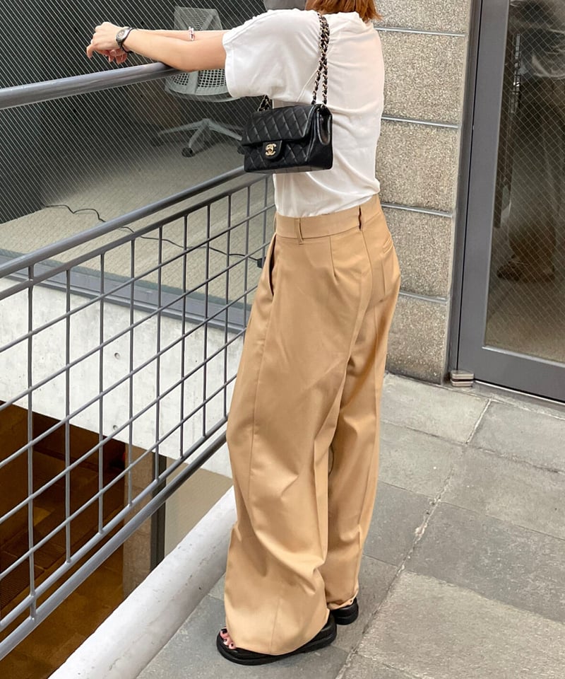 ワイドストレートスラックスcamel | ok.soon ワイドストレートスラックスcamel | ok.soon