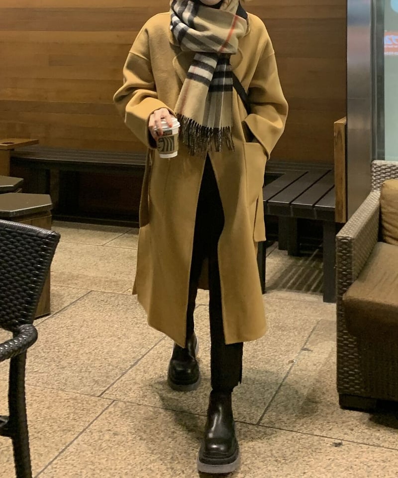 ok.soon キャメルロングコート light melton coat(camel) | ok.soon