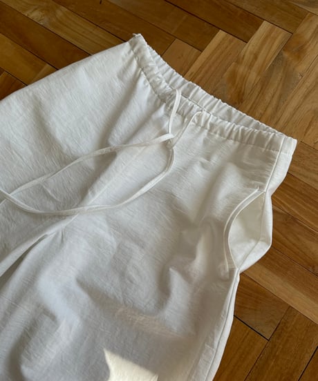 drawstring cotton pants white