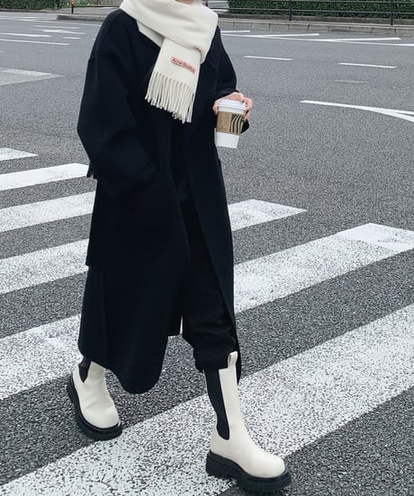 light melton coat(gray/black)
