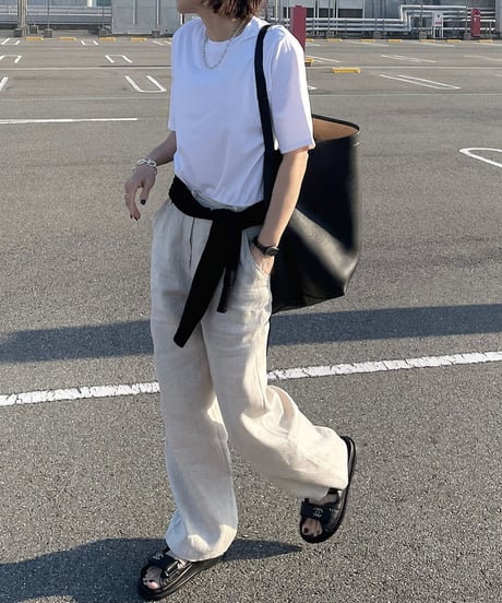 linen herringbone pants ecru