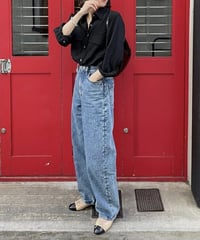 コットンWポケットシャツ(white,black)