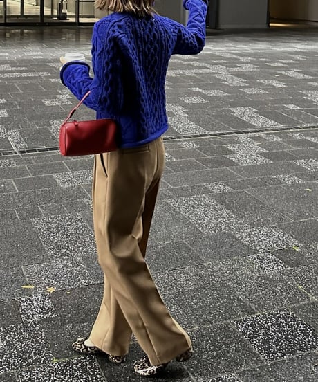 tailored slacks(black/camel)