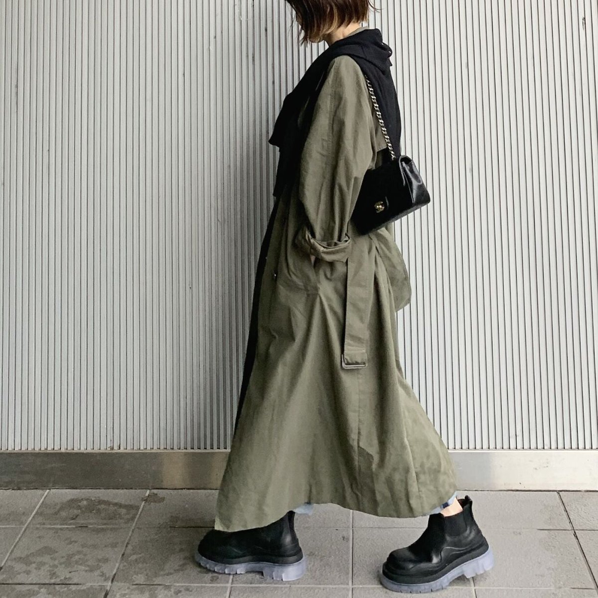 trench coat moss green (regular / long length) trench coat moss green (regular / long length)