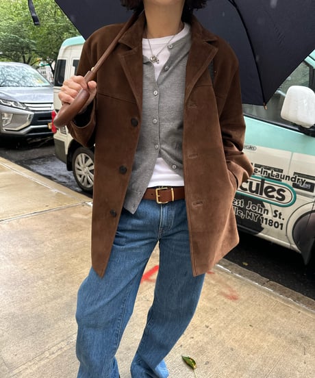 classic suede jacket brown
