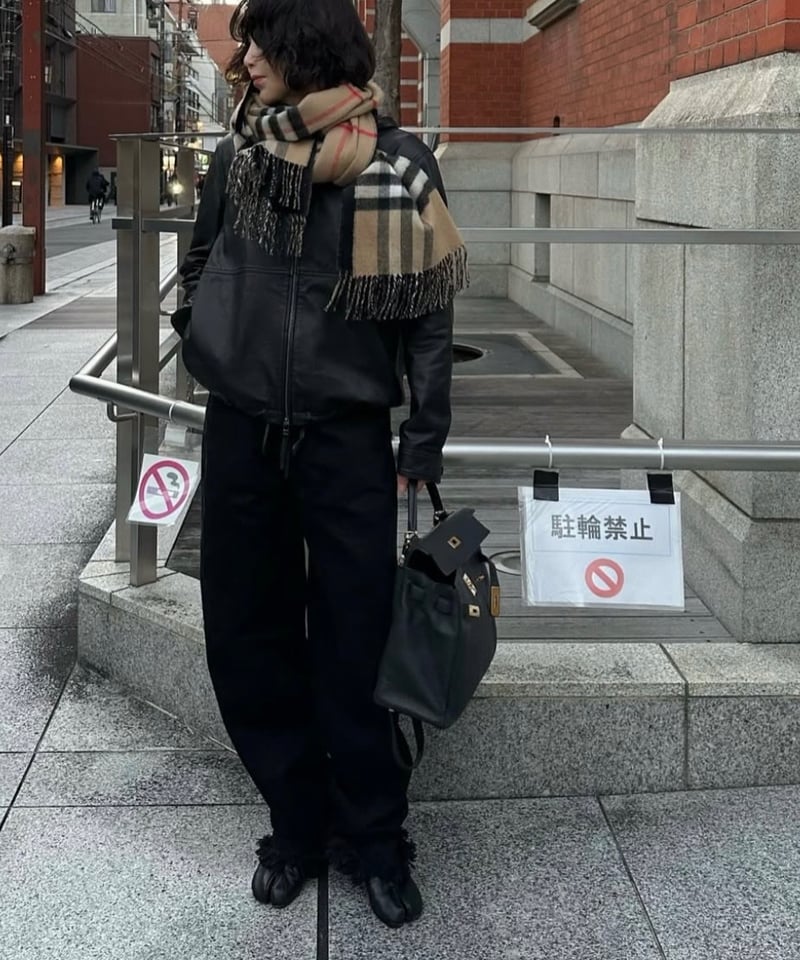 hooded leather blouson(black) | ok.soon