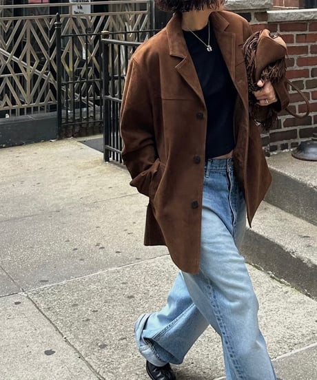 classic suede jacket brown