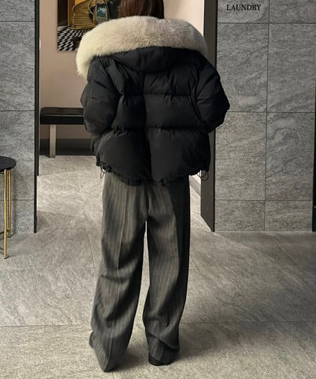 hooded down jacket(black)