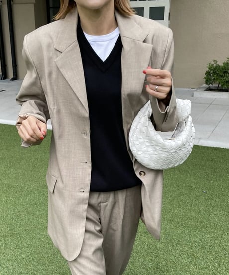 over size set up suit(gray/beige)