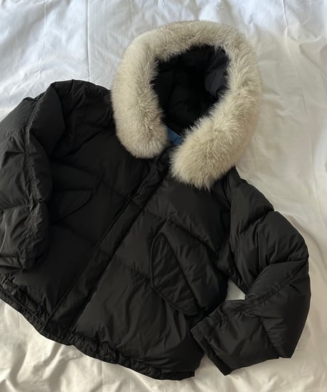 hooded down jacket(black)