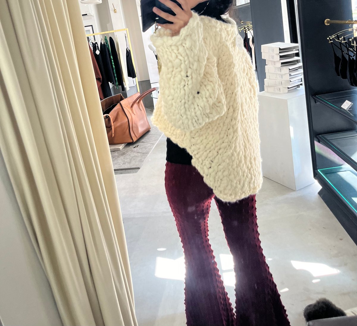 HAKUJI】Hand knitted long sleeve sweater/長袖手編みセ