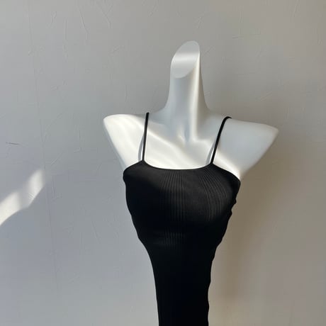 【HAKUJI】Random rib open back camisole