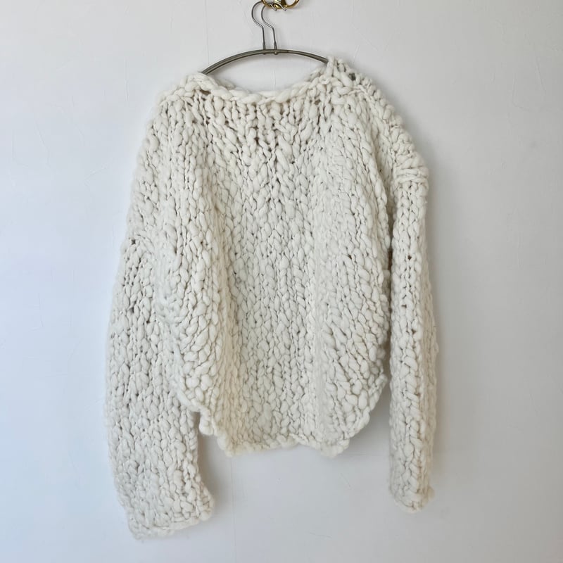【つぶ】HAKUJI/ハクジ Hand-knitted NS HAKUJI】Hand knitted long sleeve sweater/長袖手編みセ