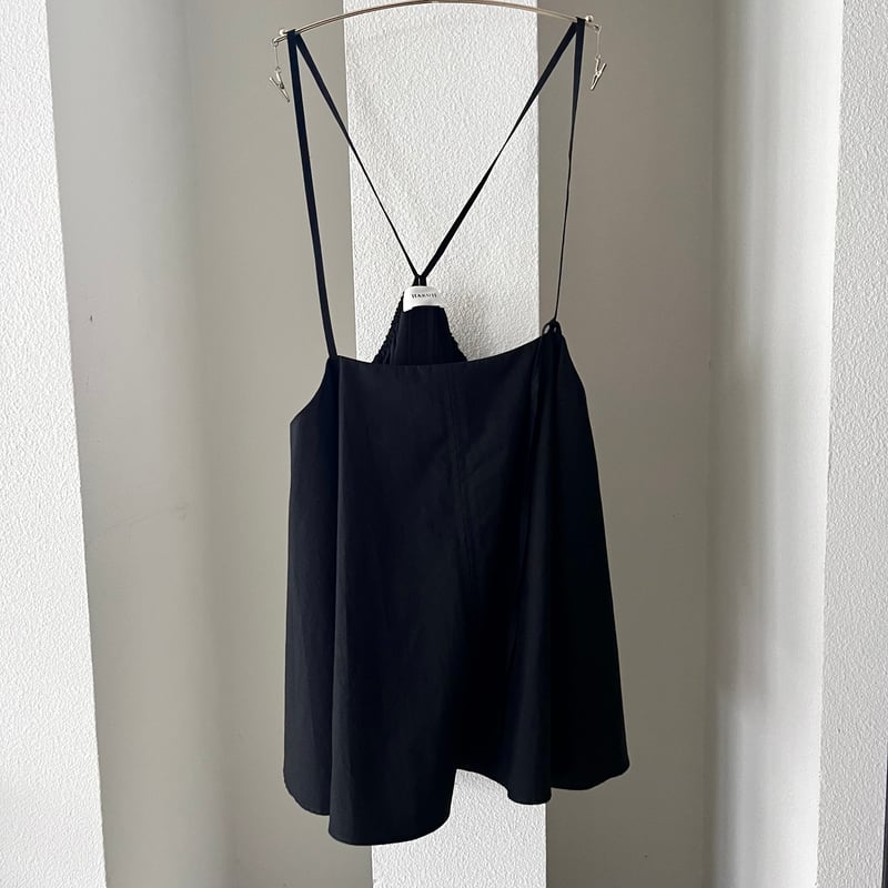 HAKUJI】Solid flare camisole /Black | WEL