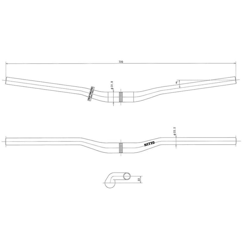 NITTO：B804AA SSB RISER BAR Matte Silver | Lost