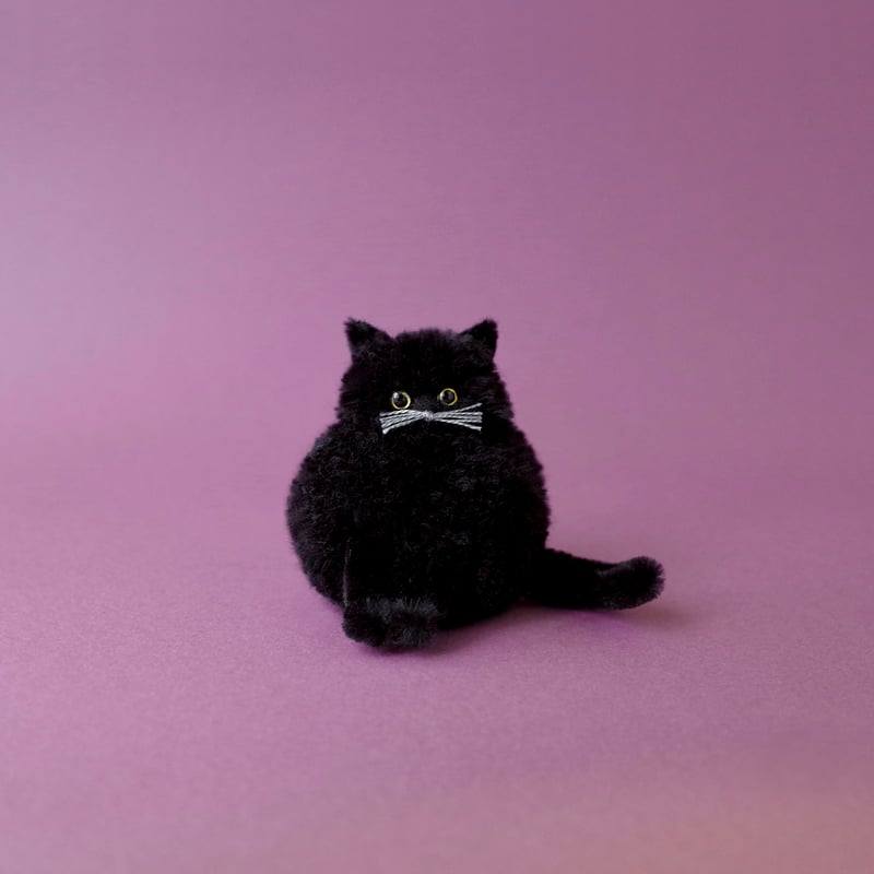 材料セット】毛糸で作るtrikotriのぽんぽん 黒猫 | trikotri store