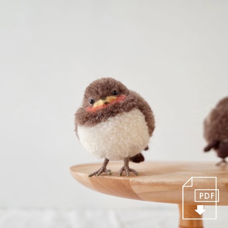 【PDFテキスト】毛糸で作るtrikotriのぽんぽん　ツバメのひな