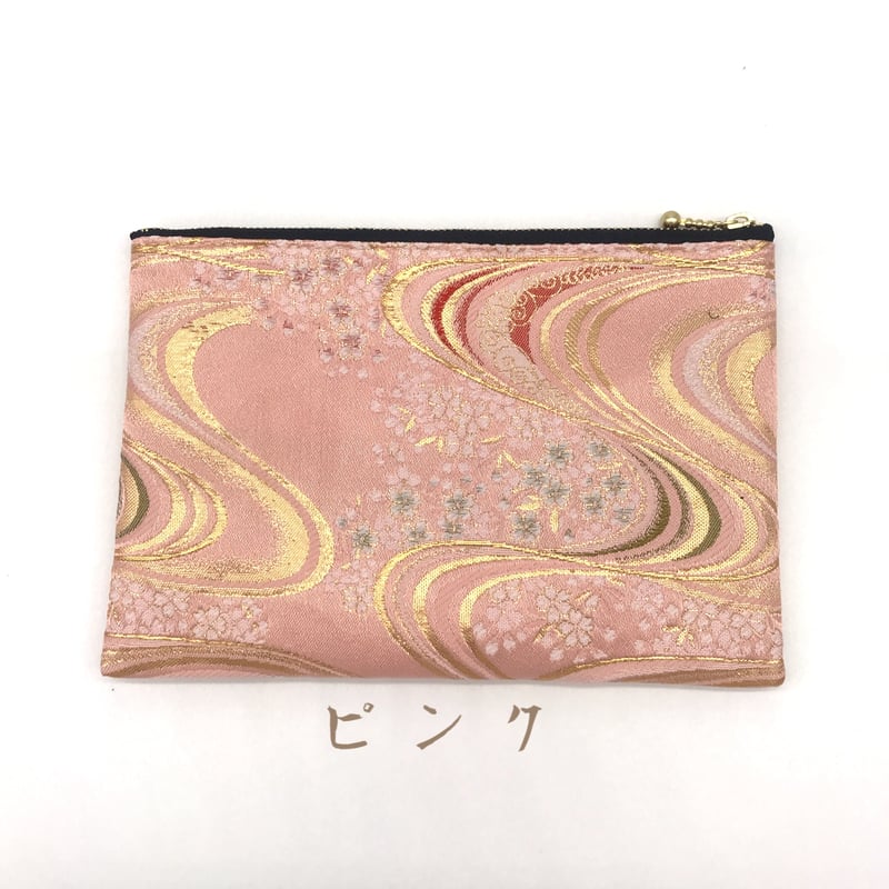 京都・西陣織・金襴の生地で仕立てた和柄のポーチ 20cmファスナー L