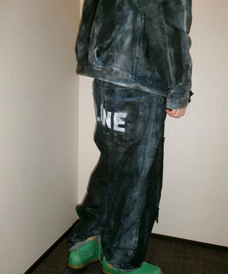 リメイク古着　デニムジャケットセットアップ