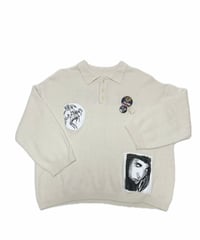 リメイク古着　ニットシャツ