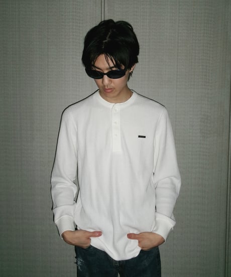 SILANE original Waffle Henley Long Sleeve T-shirt