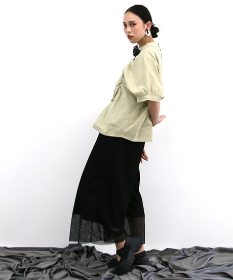 4月新作 チュール重ね着パンツ インパン 綿ポリ インドネシア製(057-3504)