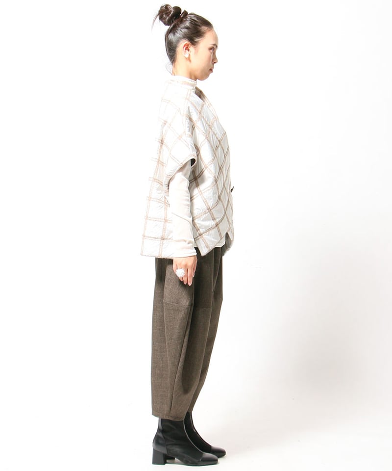 9月新作 シャンブレーツイル バルーンパンツ 抗ピリング イージーケア