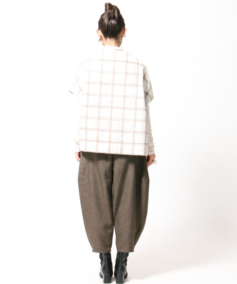 9月新作 シャンブレーツイル バルーンパンツ 抗ピリング イージーケア