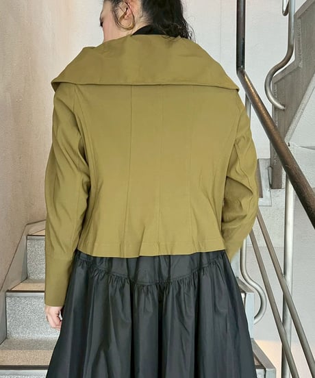 【SALE 20%OFF!!】 maev【2026年新作】1月新作 変形衿ストレッチジャケット(121-0055)