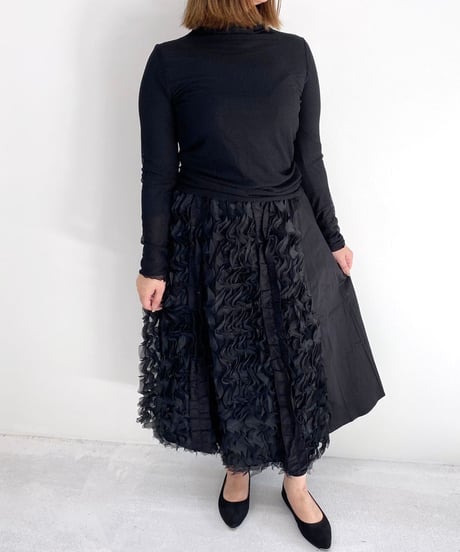 【SALE 20%OFF!!】maev 12月新作 秋冬 定番 メッシュタートルトップス チュールタートル シースルータートル トップス(121-0016)