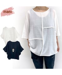 maev【2026年新作】5月新作 切り替えプルオーバーブラウス Tシャツ トップス プルオーバー(123-0006-712)