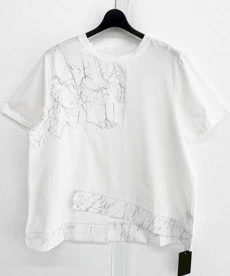 maev【2026年新作】4月新作 ひび割れ風アートデザインTシャツ Tシャツ トップス プルオーバー(123-0006-688)