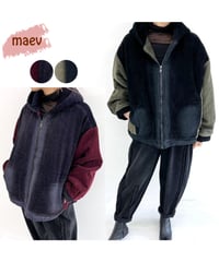 maev 12月新作 コーデュロイ切り替えフード付中綿ブルゾン(123-0006-607)
