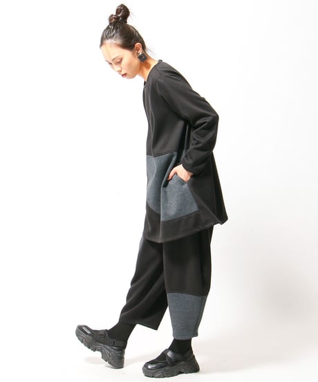 【10月新作】配色切替え裏起毛バルーンパンツ パンツ インドネシア製(058-3473)