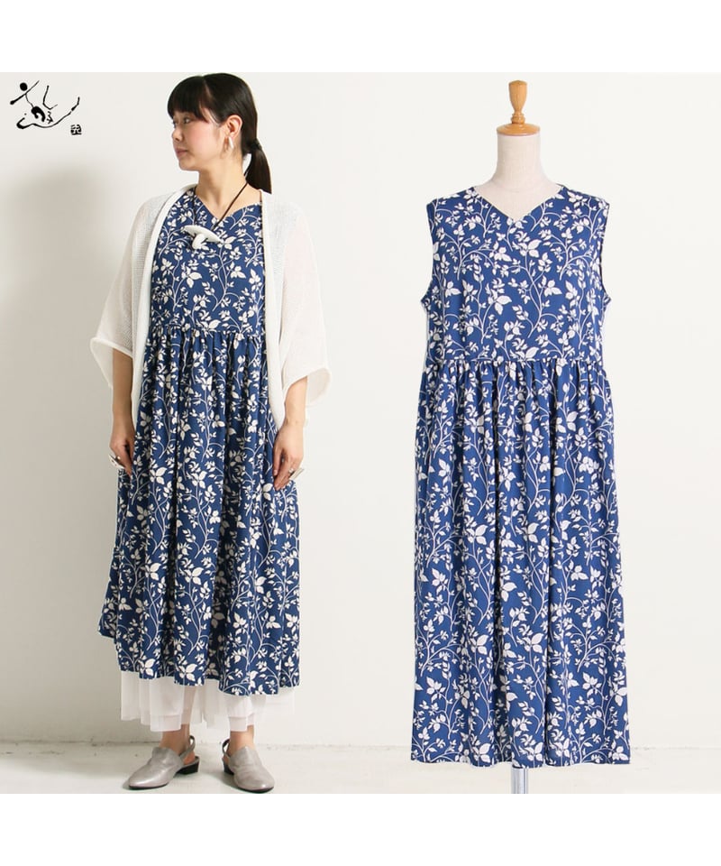 新品・未使用】2024 pas de calais 探しあて プリント柄 ワンピース 