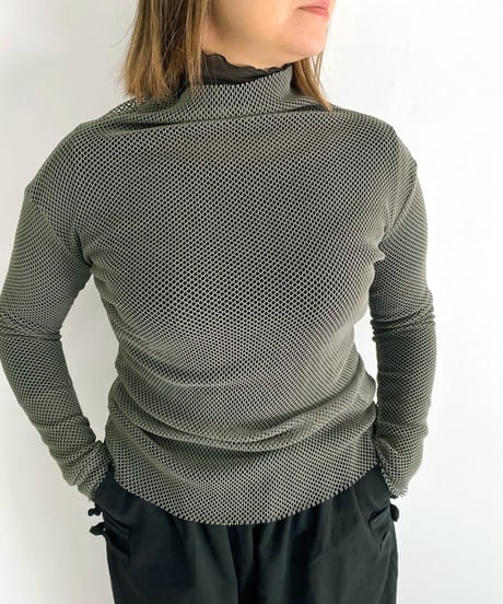 【SALE 20%OFF!!】maev 12月新作 秋冬 定番 メッシュタートルトップス チュールタートル シースルータートル トップス(121-0016)
